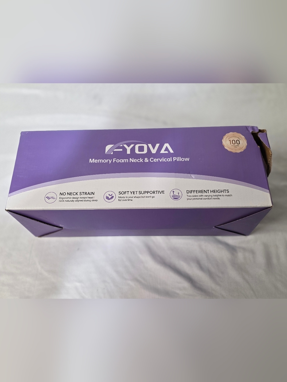 F-YOVA Memory Foam Contour Pillow - Ergonomic Support NEW IN BOX - Picture 4 of 13